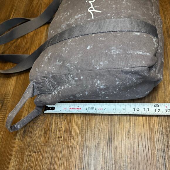 Victoria's Secret PINK gray charcoal acid wash canvas tote Weekender Travel Bag - Picture 5 of 13